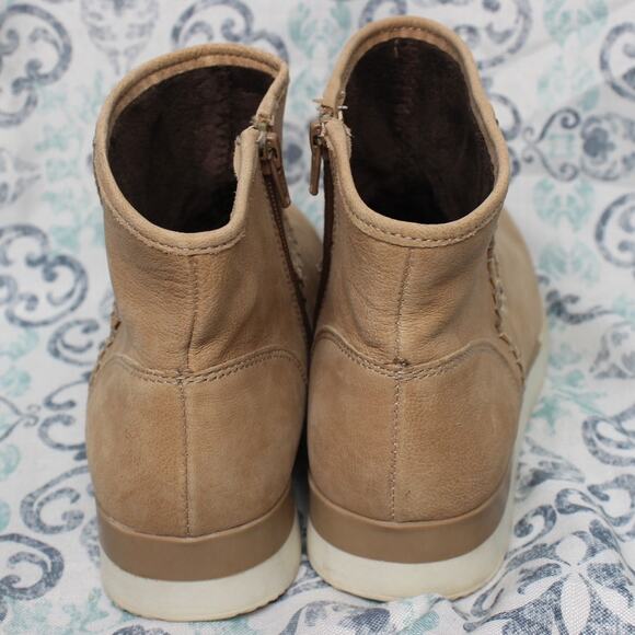 Naturalizer Julian Tan Leather Ankle/Mid Boots Zip Side Women's 8W - Picture 4 of 8